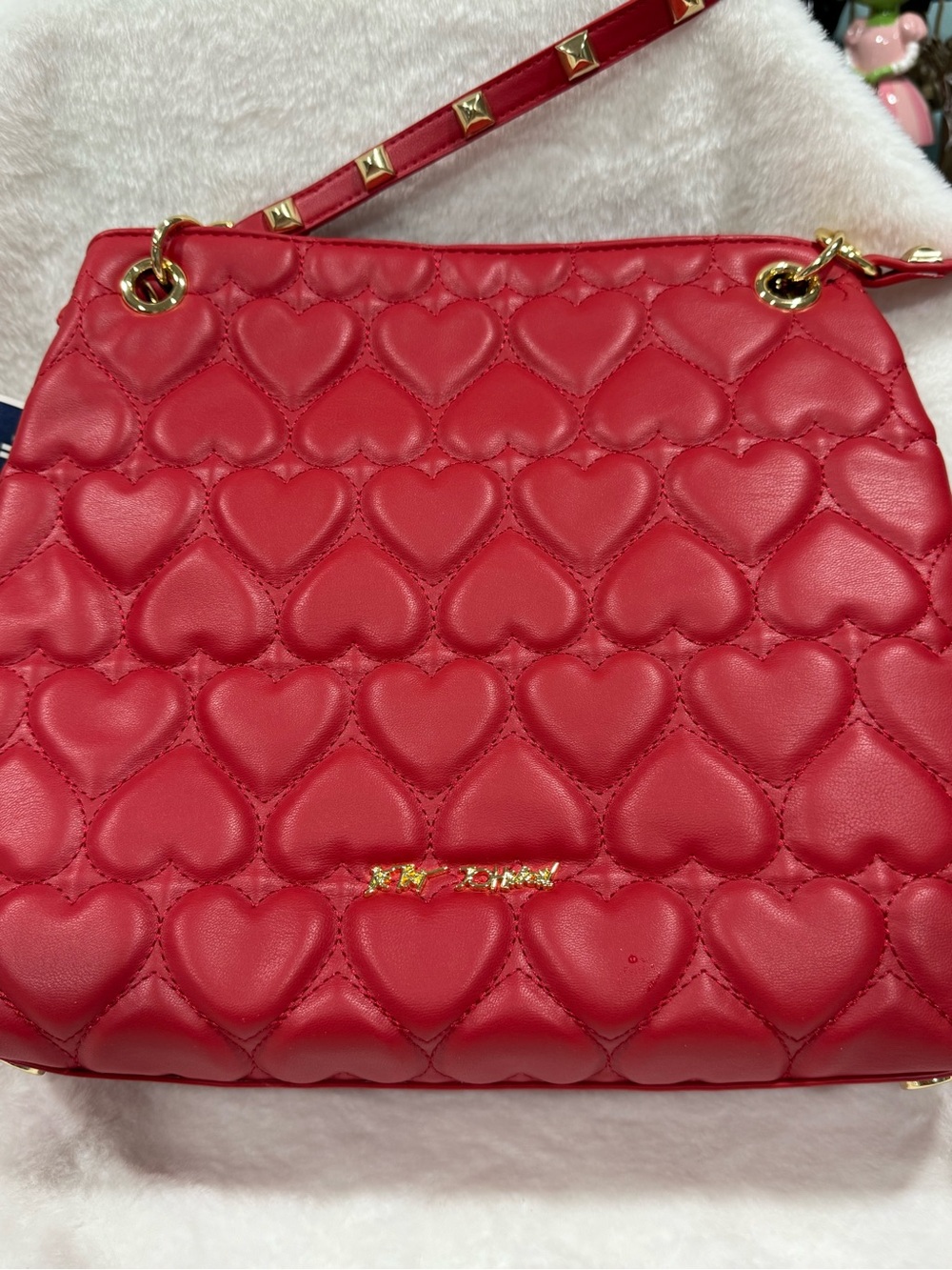 NWT Betsey Johnson—Red Quilted Heart Shoulder Bag